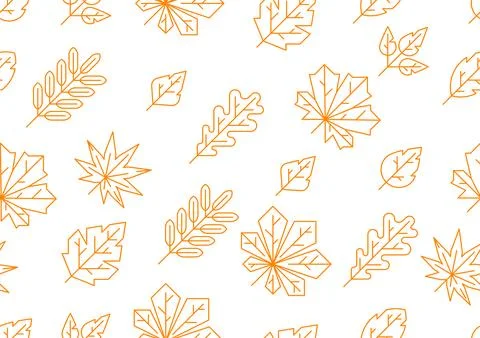 Pattern with autumn leaves. Background with various foliage. Stock Illustration