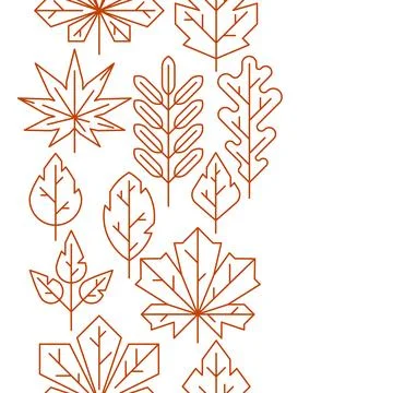 Pattern with autumn leaves. Background with various foliage. Stock Illustration