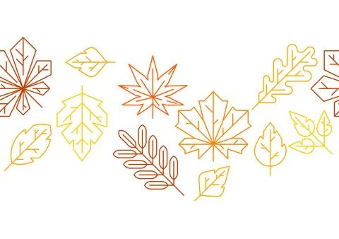 Pattern with autumn leaves. Background with various foliage. Stock Illustration