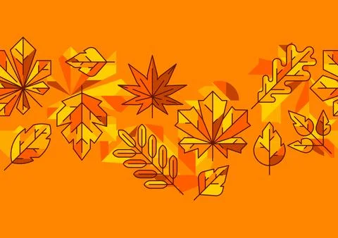 Pattern with autumn leaves. Background with various foliage. Stock Illustration