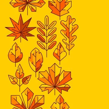 Pattern with autumn leaves. Background with various foliage. イラスト素材