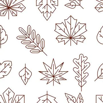 Pattern with autumn leaves. Background with various foliage. Stock Illustration