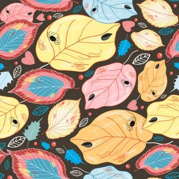Pattern autumn leaves Stock Illustration