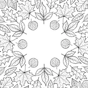 Pattern with autumn leaves Stock Illustration