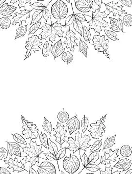 Pattern with autumn leaves Stock Illustration