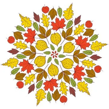 Pattern with autumn leaves Stock Illustration