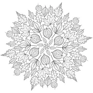 Pattern with autumn leaves Stock Illustration