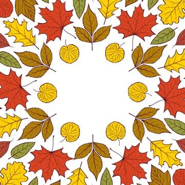 Pattern with autumn leaves Stock Illustration