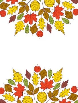 Pattern with autumn leaves Stock Illustration