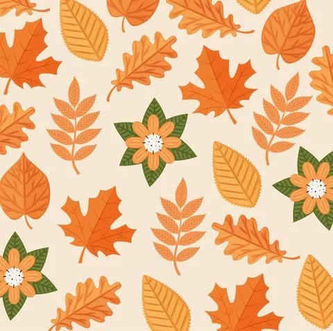 Pattern of autumn leaves Stock Illustration