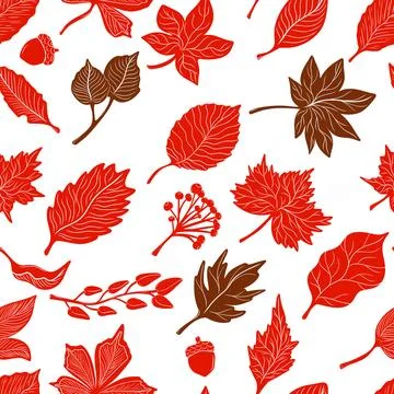 Pattern autumn leaves seamless. Wallpaper, fabric printing, packaging and pap Stockillustratie