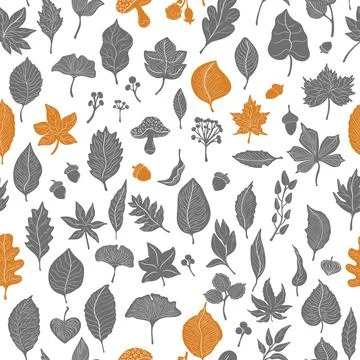 Pattern autumn leaves seamless. Wallpaper, fabric printing, packaging and pap Stockillustratie