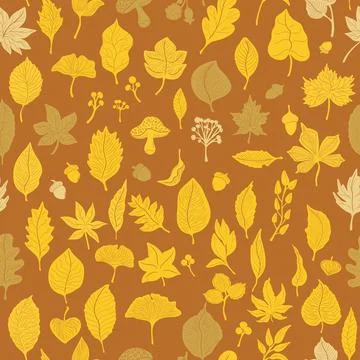 Pattern autumn leaves seamless. Wallpaper, fabric printing, packaging and pap 스톡 일러스트