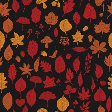 Pattern autumn leaves seamless. Wallpaper, fabric printing, packaging and pap 스톡 일러스트