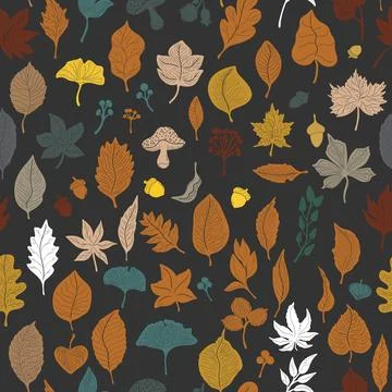 Pattern autumn leaves seamless. Wallpaper, fabric printing, packaging and pap 스톡 일러스트