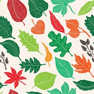 Pattern autumn leaves seamless. Wallpaper, fabric printing, packaging and pap 스톡 일러스트