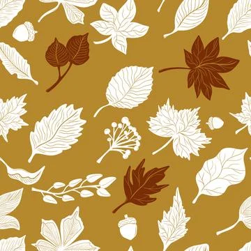Pattern autumn leaves seamless. Wallpaper, fabric printing, packaging and pap 库存插图