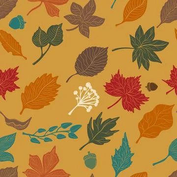 Pattern autumn leaves seamless. Wallpaper, fabric printing, packaging and pap Stockillustratie