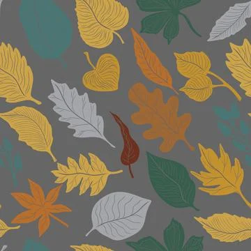 Pattern autumn leaves seamless. Wallpaper, fabric printing, packaging and pap Stock Illustration