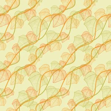 Pattern of autumn macro leaf. Vector seamless background Stock Illustration