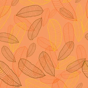 Pattern of autumn macro leaf. Vector seamless background Stock Illustration