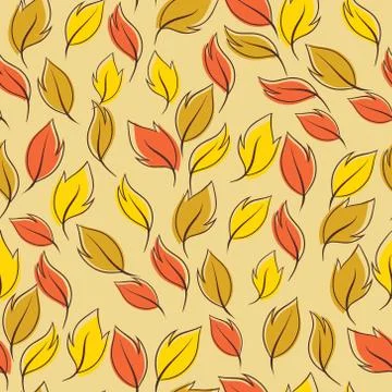 Pattern of autumn macro leaf. Vector seamless background Stock Illustration