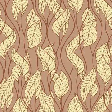 Pattern of autumn macro swirl leaves. Vector background Stock Illustration