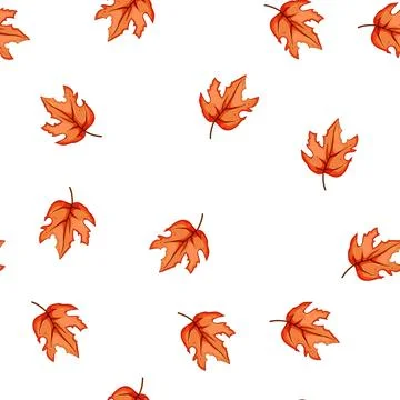 Pattern autumn maple leaf cartoon vector 스톡 일러스트