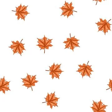 Pattern autumn maple leaf cartoon vector 스톡 일러스트