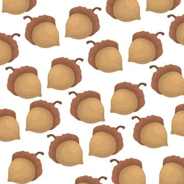 Pattern of autumn with nuts Stock Illustration