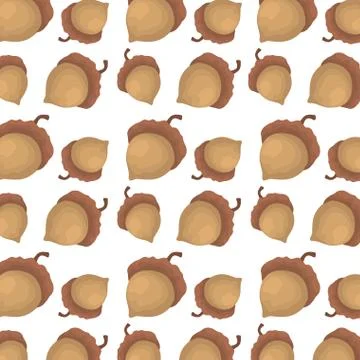 Pattern of autumn nuts season Stock Illustration