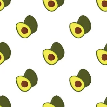 Pattern with avocado Stock Illustration