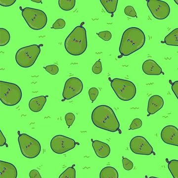 Pattern avocado Seamless, cute avocado background, for banner wall wallpaper  Stock Illustration