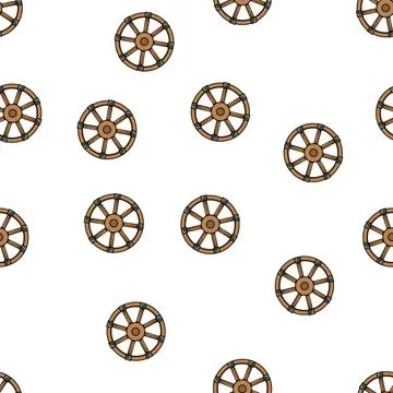 Pattern axle wheel ancient cartoon vector Stock Illustration