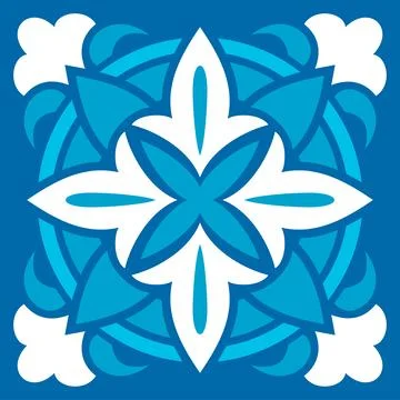 Pattern of Azulejo seamless tile Portuguese damask Stock Illustration