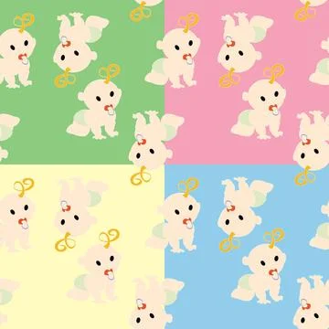 Pattern with babies Pattern with babies in colors, vector Copyright: xZoon... 스톡 사진