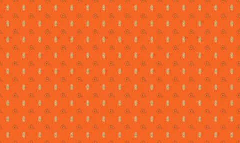 Pattern of baby bottles and pacifiers on orange background Stock Illustration