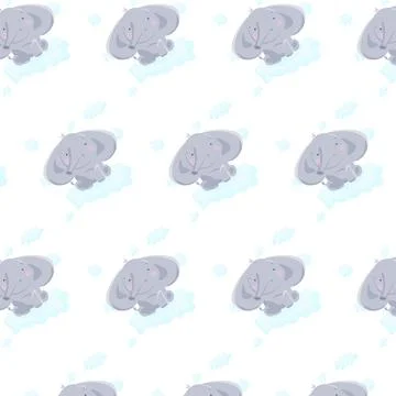 Pattern baby elephant Stock Illustration