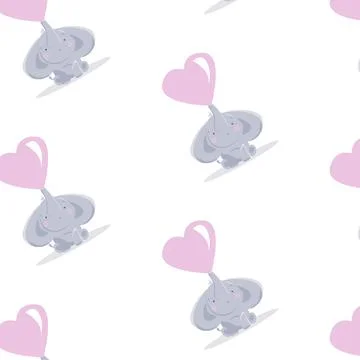 Pattern baby elephant Stock Illustration