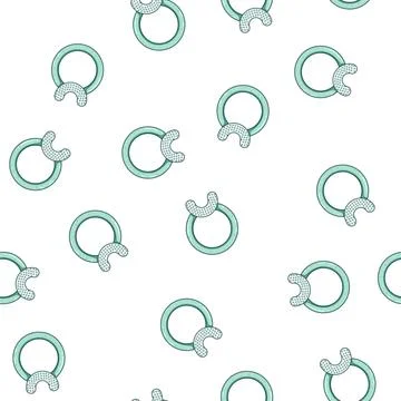 Pattern baby teething ring cartoon vector Stock Illustration