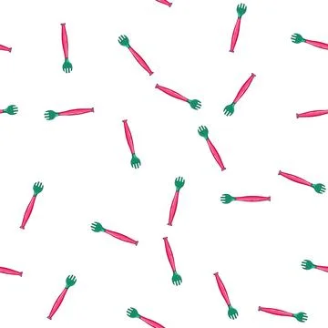 Pattern baby toddler fork cartoon vector Stock Illustration