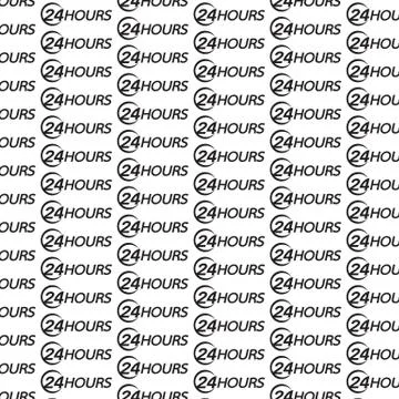 Pattern background 24 hours logo icon 스톡 일러스트