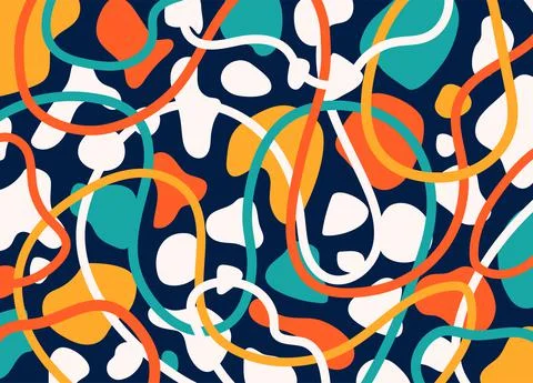 Pattern background with abstract form, organic shapes vector illustration. Wave Stock Illustration