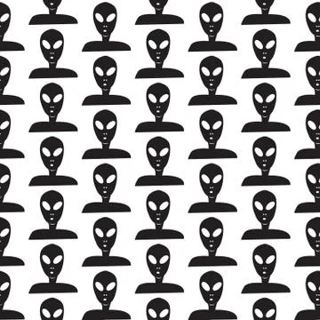 Pattern background Alien icon Illustrazione stock