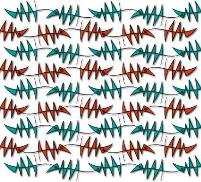 Pattern background ancient fish Stock Illustration