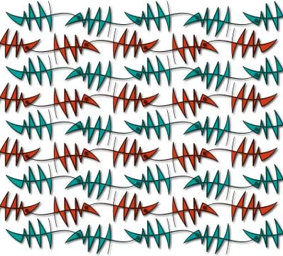 Pattern background ancient fish Stock Illustration
