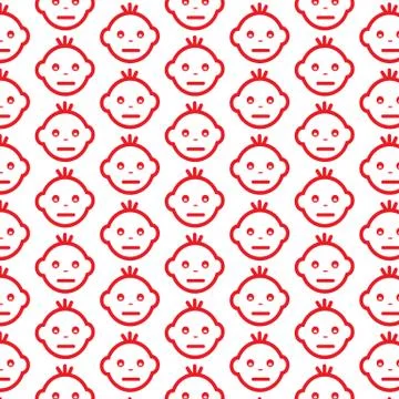 Pattern background Baby Face Emotion Icon Stock Illustration