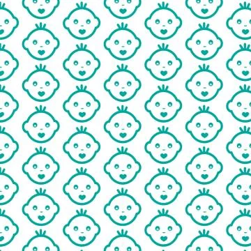 Pattern background Baby Face Emotion Icon Illustrazione stock