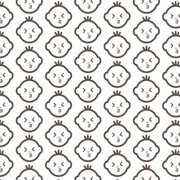 Pattern background Baby Face Emotion Icon Stock Illustration