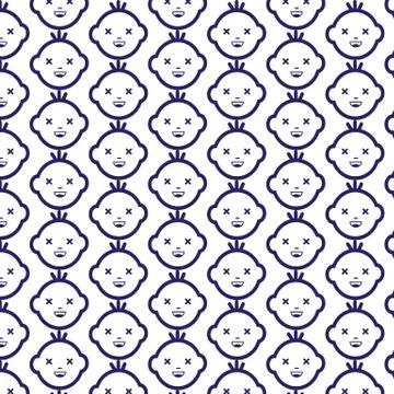 Pattern background Baby Face Emotion Icon Stock Illustration